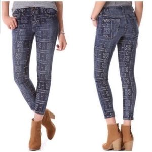 Current Elliott Skinny Bandana Printed Denim Jeans Size 26